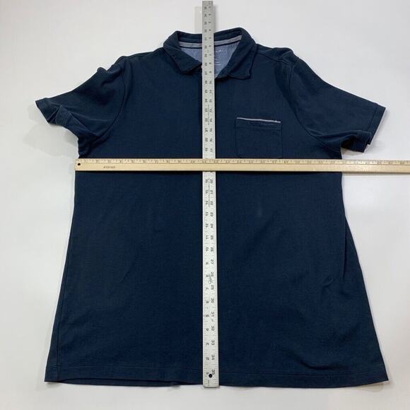 Tahari Polo Shirt Mens XL Extra Large Navy Fine Cotton Interlock Short Sleeve - Picture 4 of 8